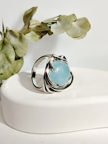 Серебряное кольцо ETERI c аквамарином